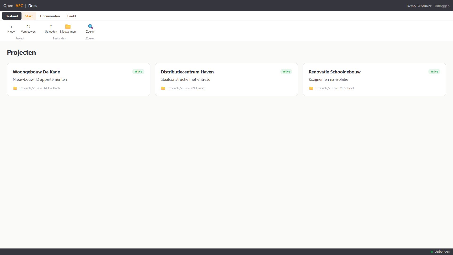 OpenAEC Docs - projectoverzicht